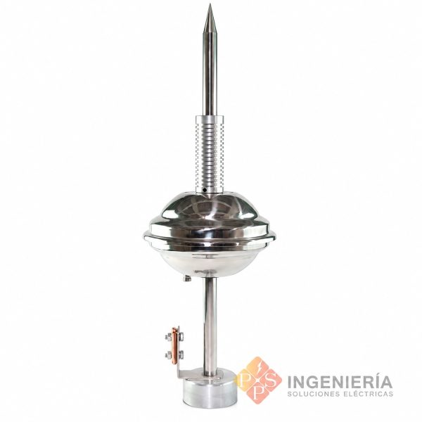 Pararrayos PDC KALRE ALR-05 de acero inoxidable, con punta captadora y conexión de bajante