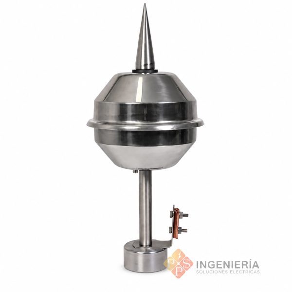 Pararrayos PDC KALRE ALR-07 de acero inoxidable, con punta captadora y conexión de bajante