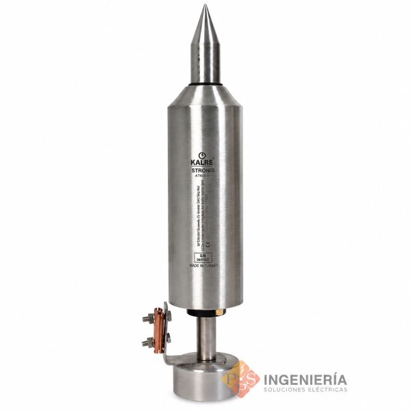Pararrayos PDC KALRE STRONG 60 de acero inoxidable, con punta captadora y conexión de bajante