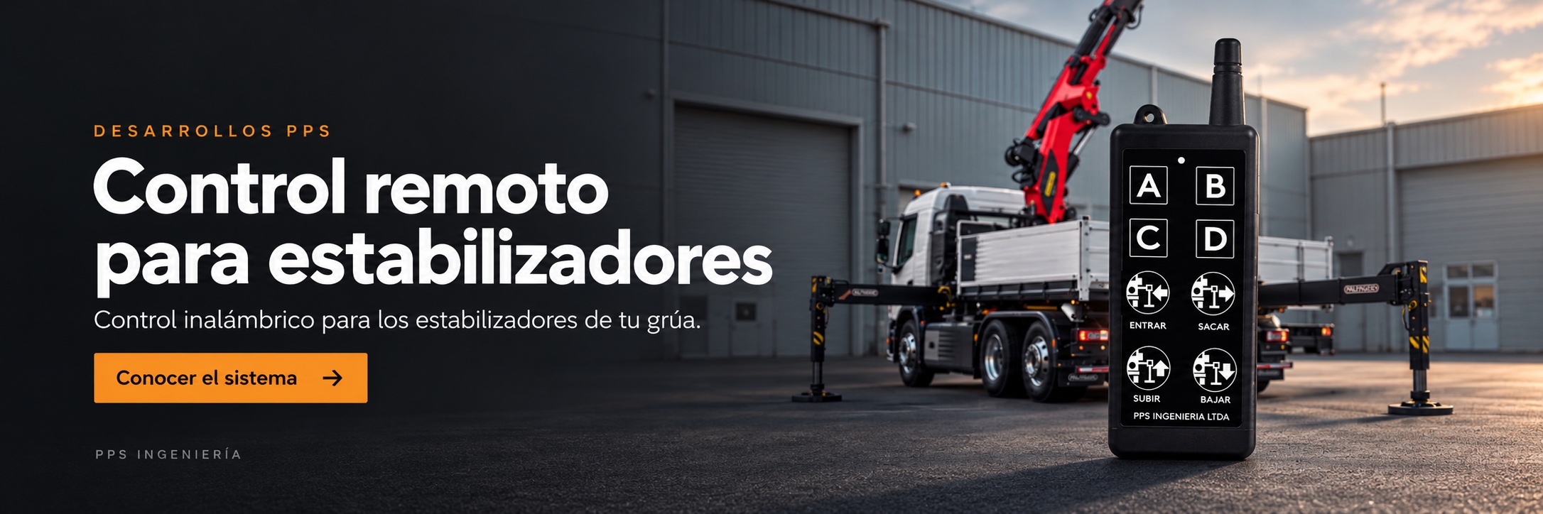 Control remoto para estabilizadores de grúas — PPS Ingeniería. Conocer el sistema.